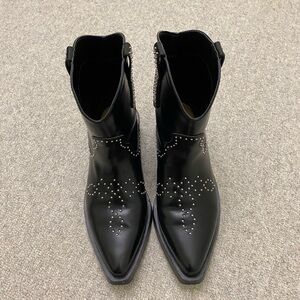 H&M Black Ankle Boots with Silver Studs
